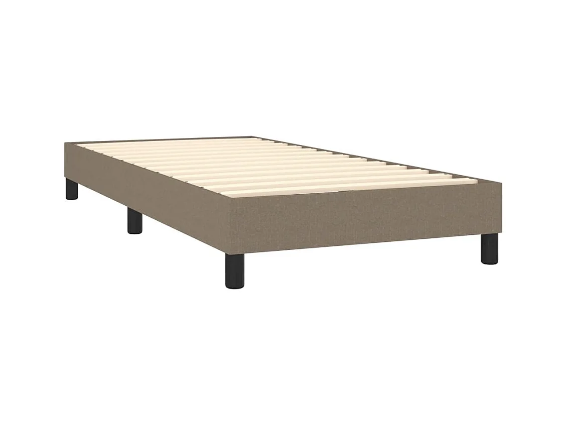 Sommier à lattes de lit avec matelas Taupe 90x200 cm Tissu