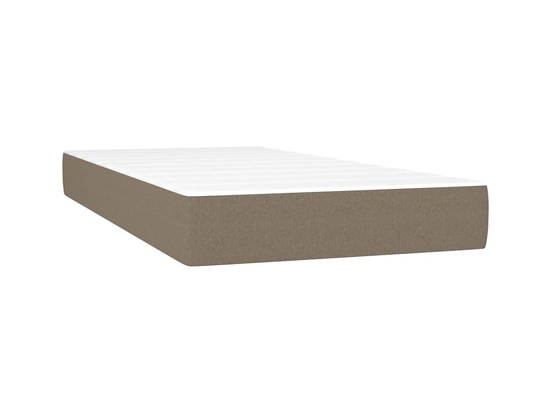 Sommier à lattes de lit avec matelas Taupe 90x200 cm Tissu