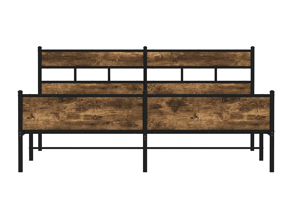 Struttura letto in metallo senza materasso rovere affumicato 180x200 cm
