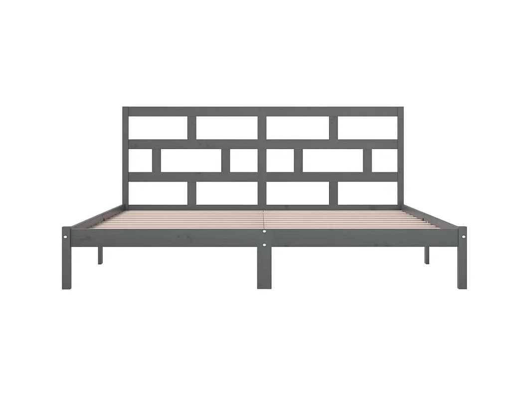 Struttura letto senza materasso Grigio Legno massello di pino 200x200 cm