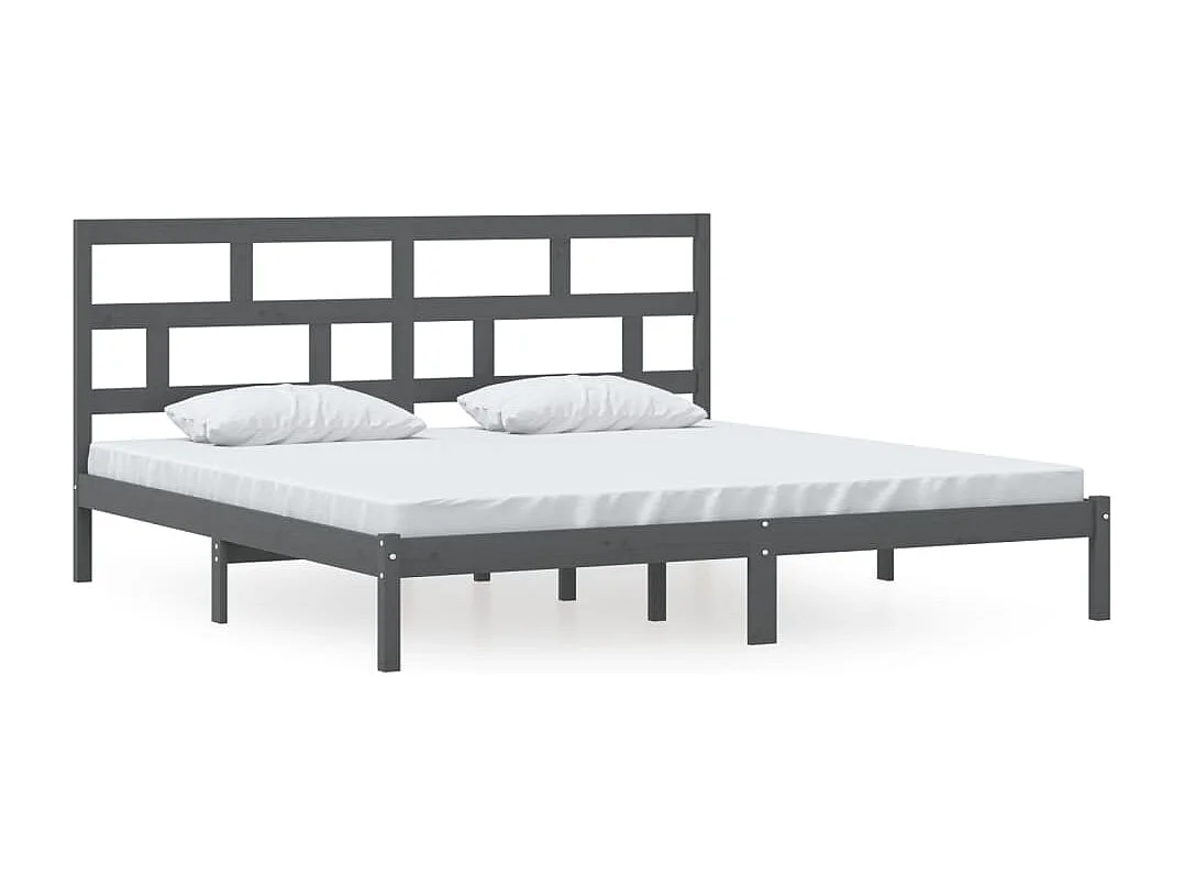 Bedframe zonder matras Grijs Massief grenenhout 200x200 cm