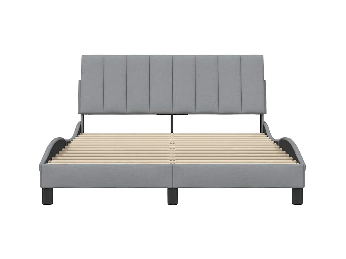 Bedframe zonder matras lichtgrijs 120x200 cm stof