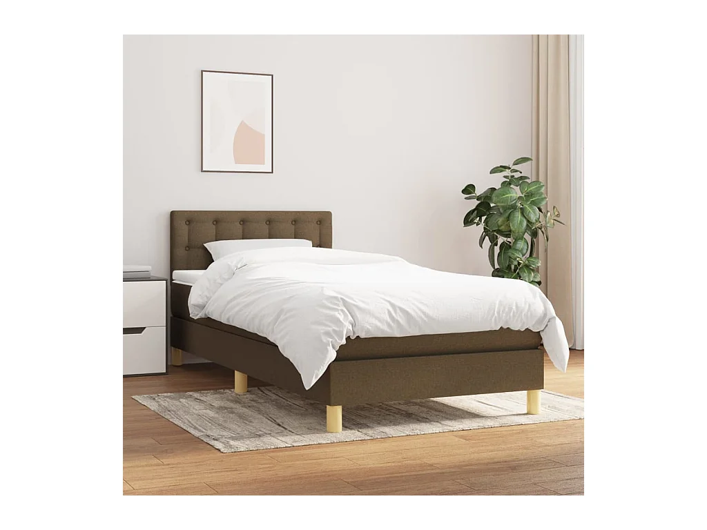 Sommier à lattes de lit avec matelas Marron foncé 90x200 cm