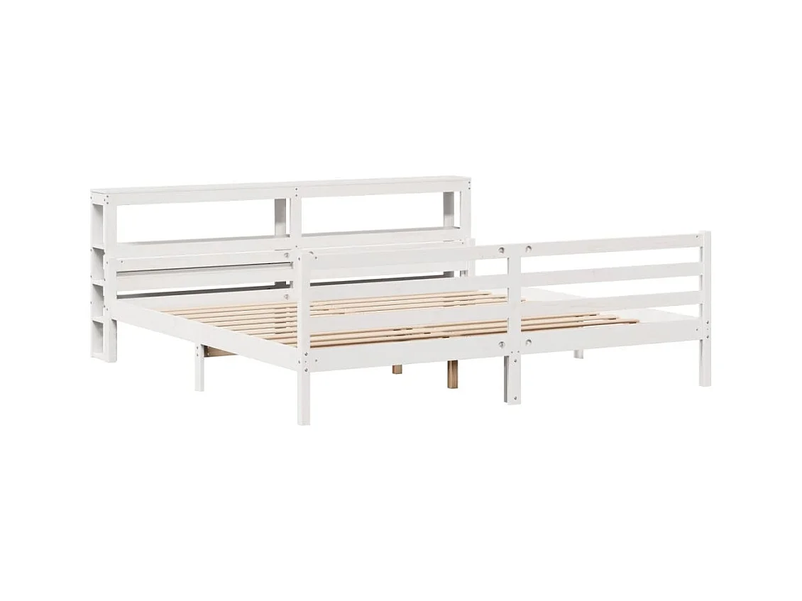 Bedframe met hoofdbord zonder matras wit 200x200 cm