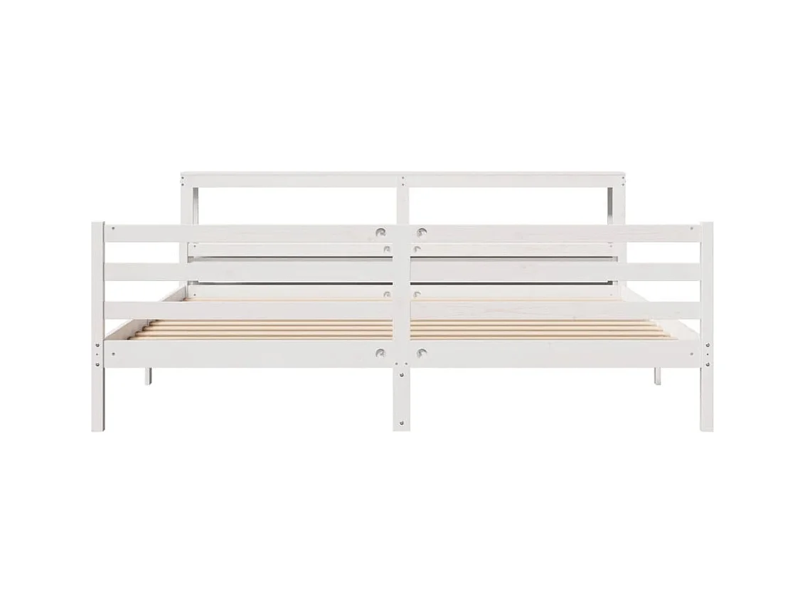 Bedframe met hoofdbord zonder matras wit 200x200 cm