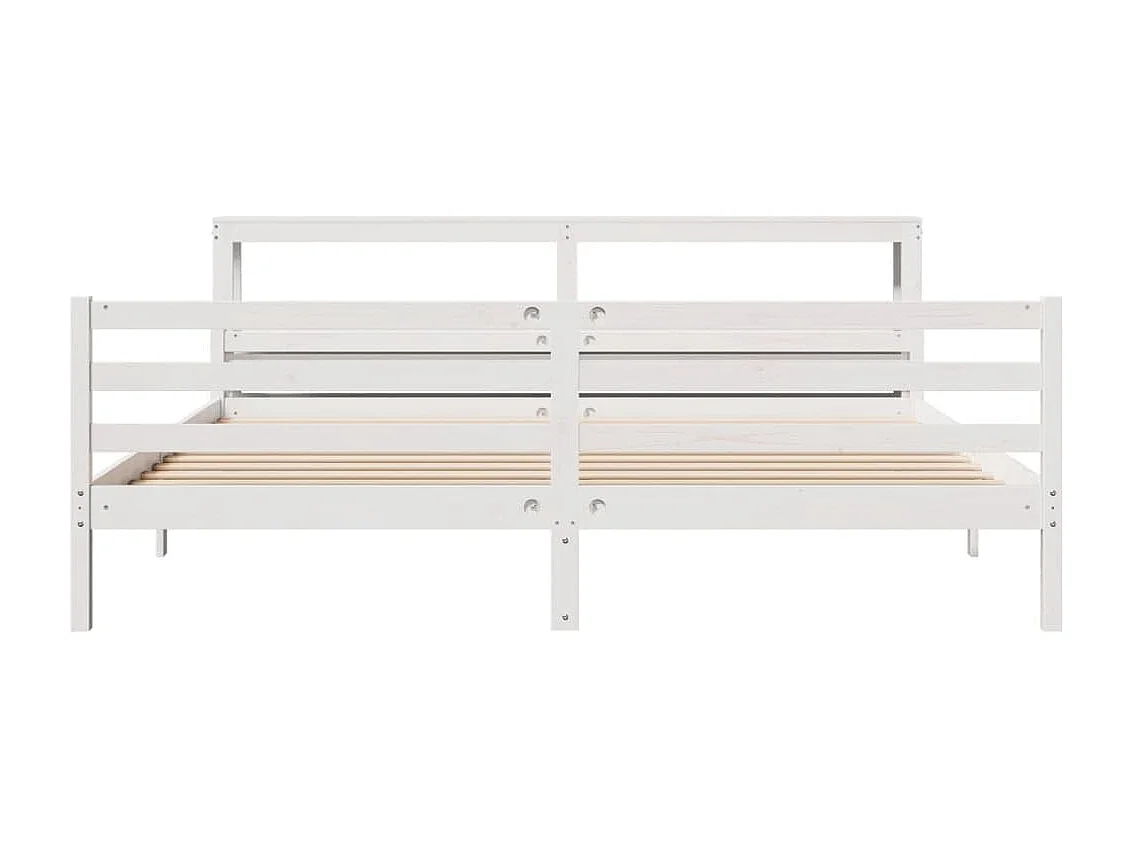 Bettgestell mit Kopfteil ohne Matratze weiß 200x200 cm