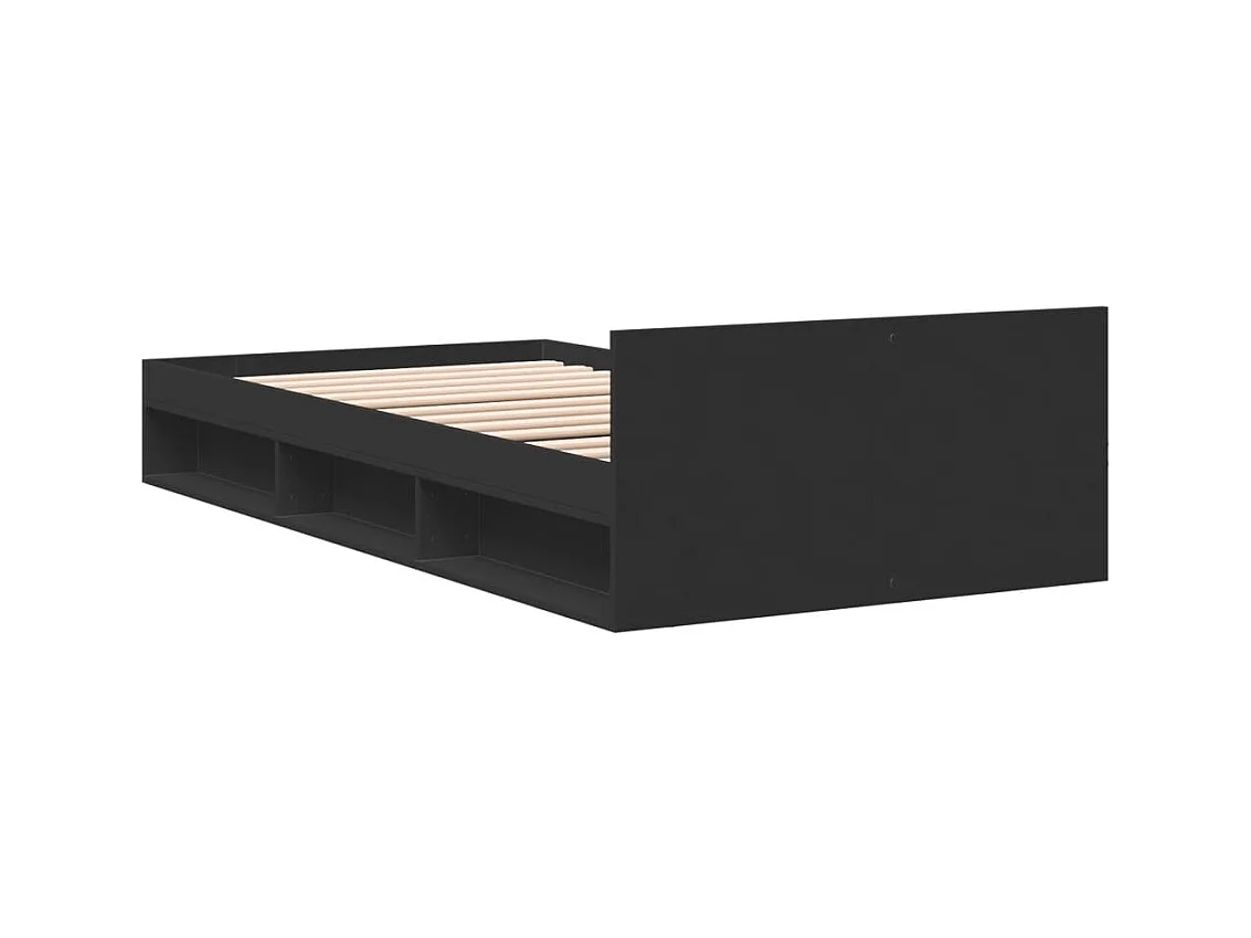 Bettgestell mit Schublade ohne Matratze schwarz 90x200 cm