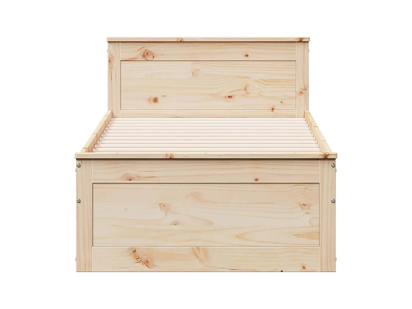 Estructura de cama sin colchón con cabecero 75x190 cm pino macizo