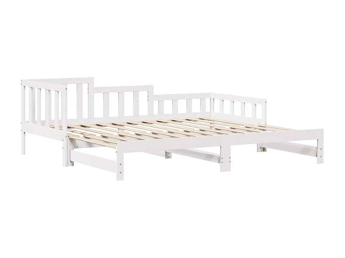 Cama de día con nido y cajones sin colchón blanco 90x190cm