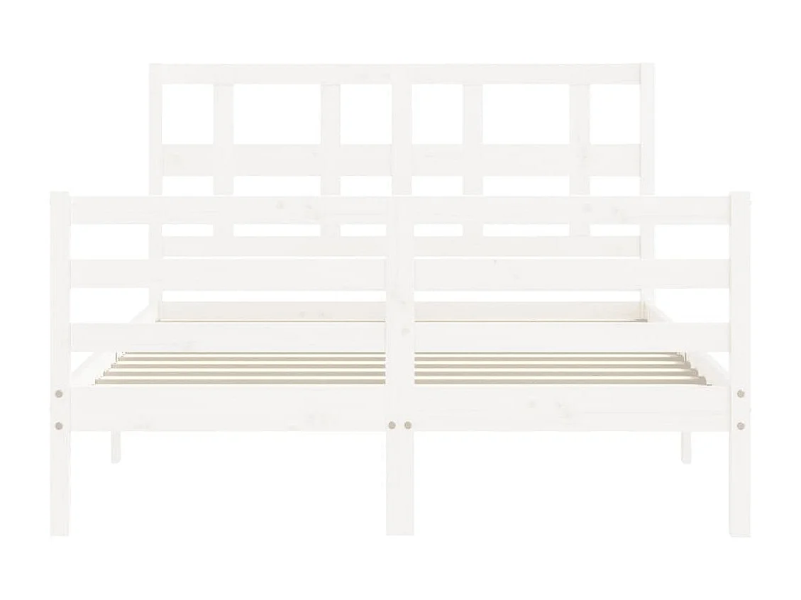 Struttura letto in legno massello bianco senza materasso