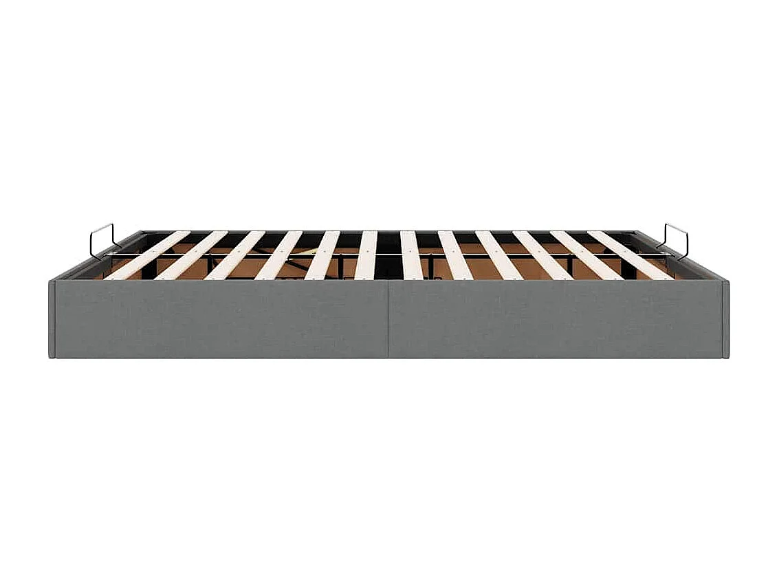 Cadre de lit ottoman sans matelas gris foncé 180x200 cm tissu