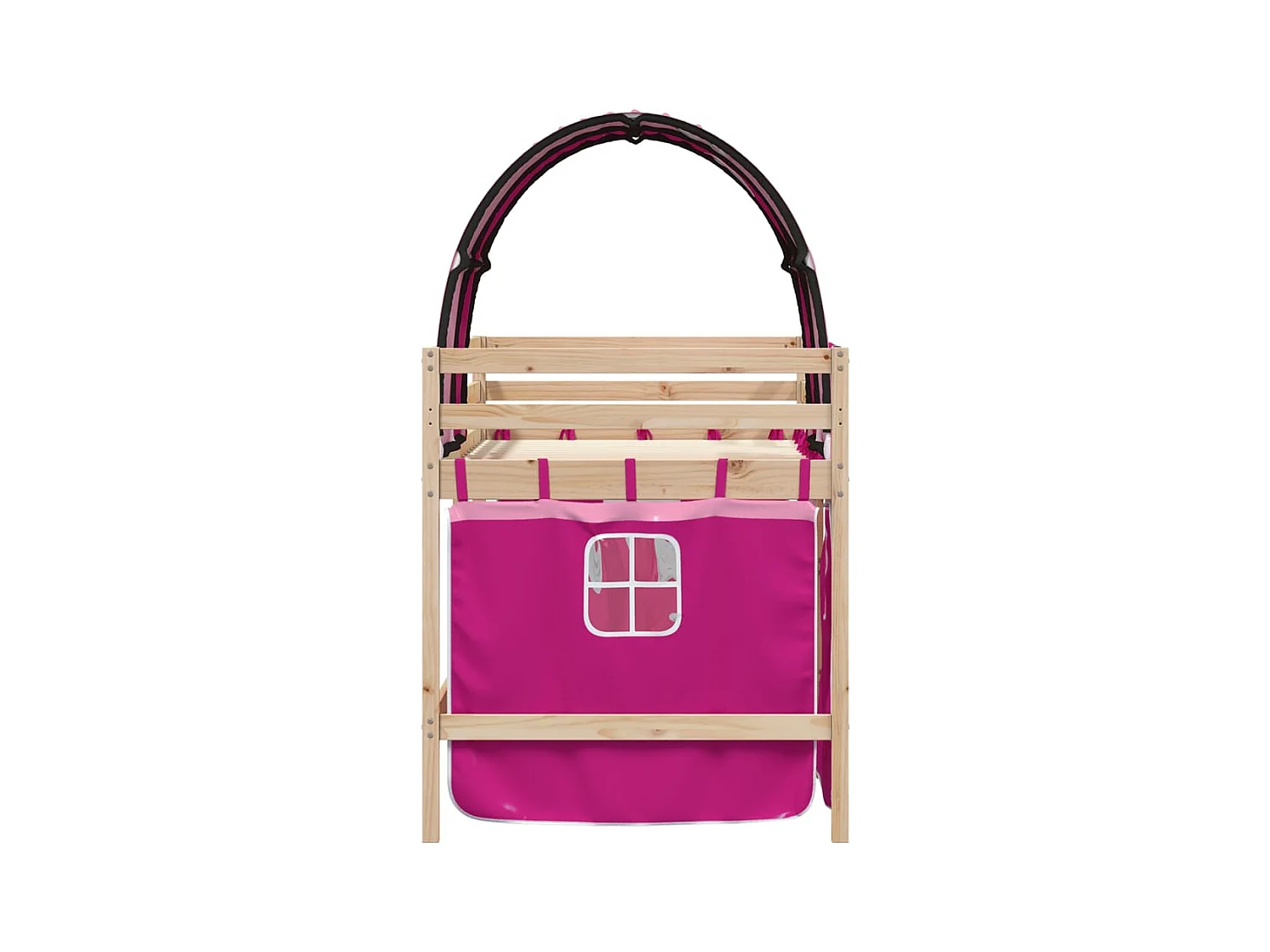 Kinderhochbett mit Tunnel ohne Matratze rosa 80x200 cm