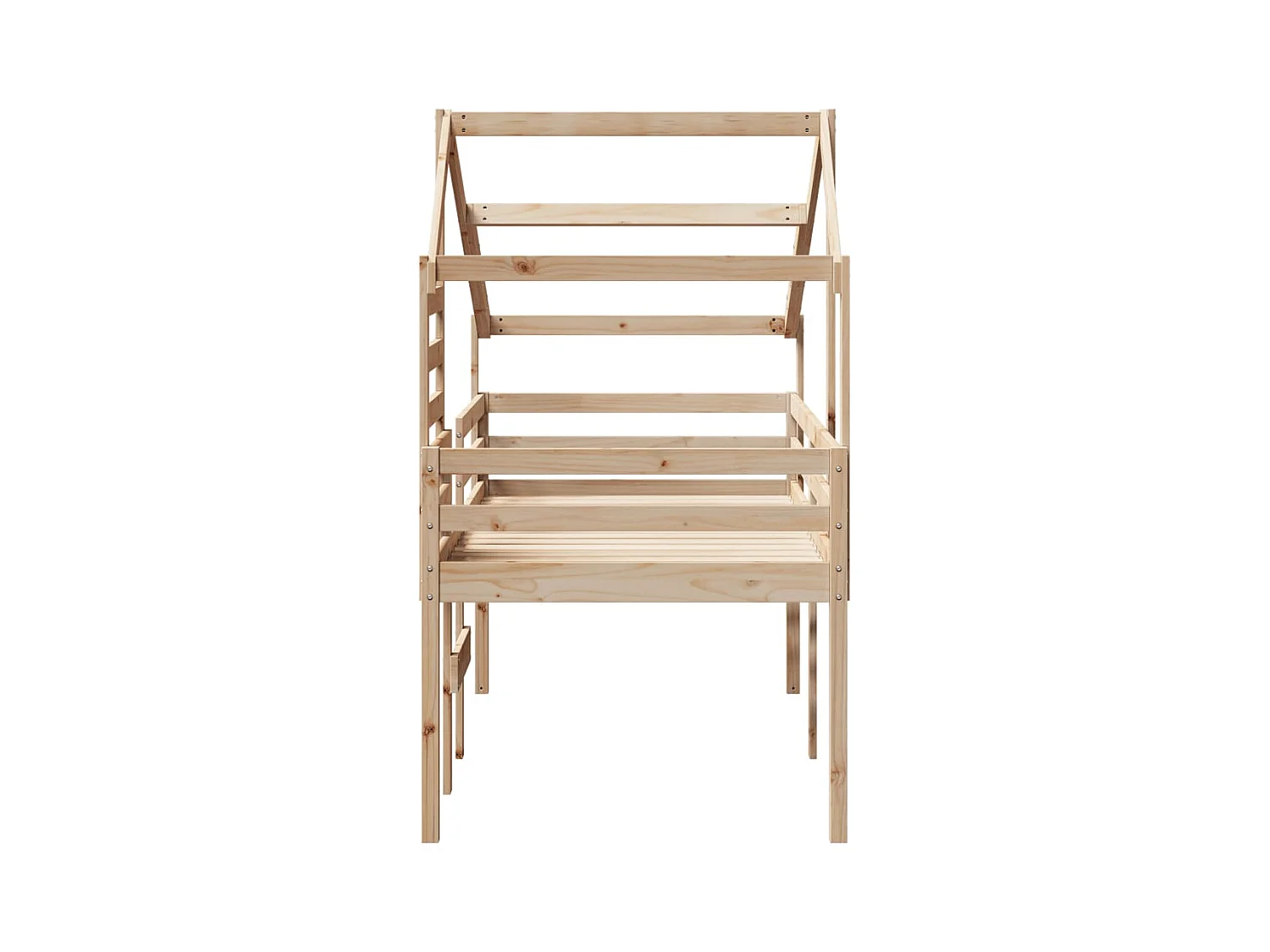 Lit haut sans matelas 75x190 cm bois de pin massif