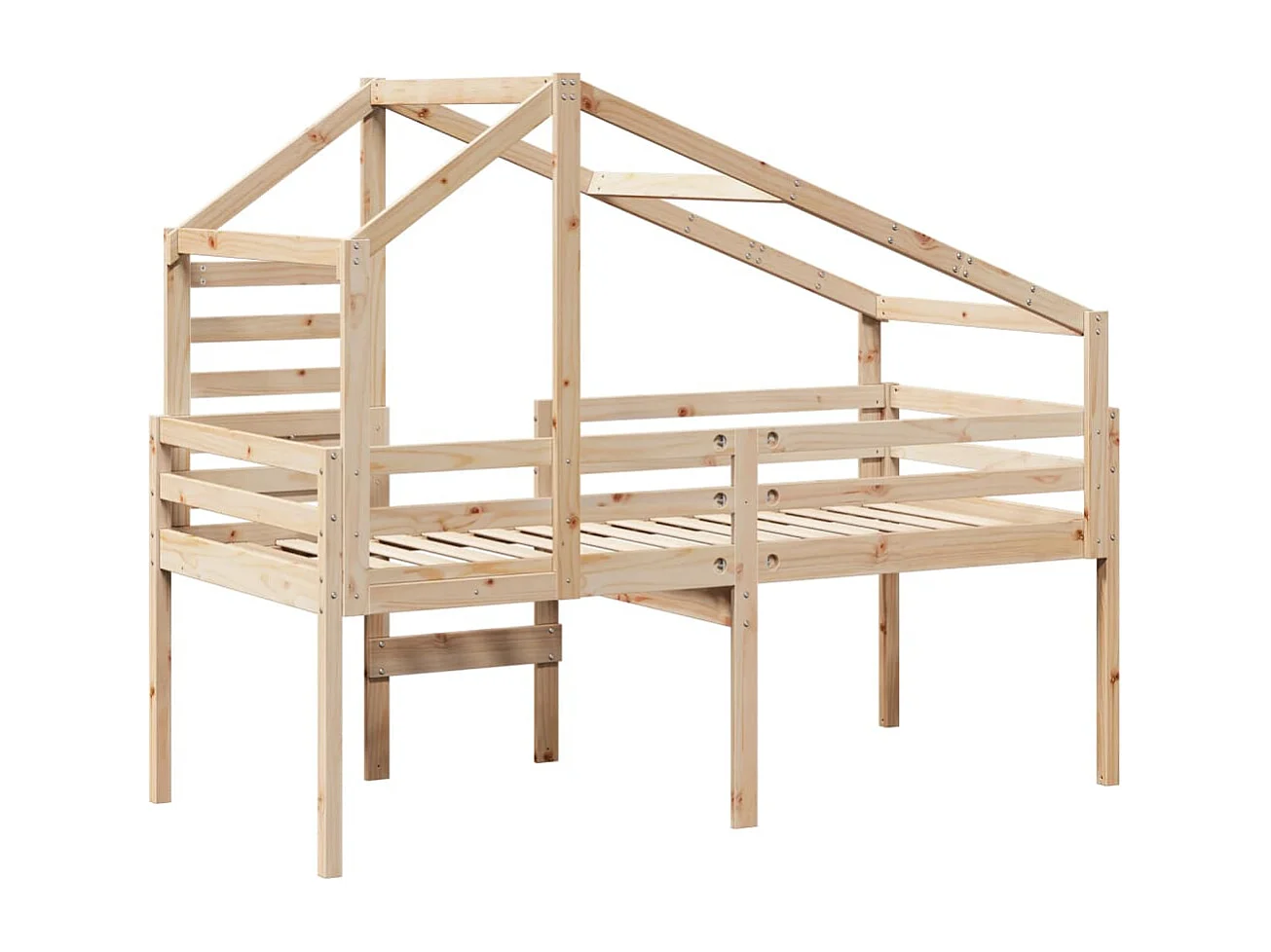 Hoogslaper zonder matras 75x190 cm massief grenenhout