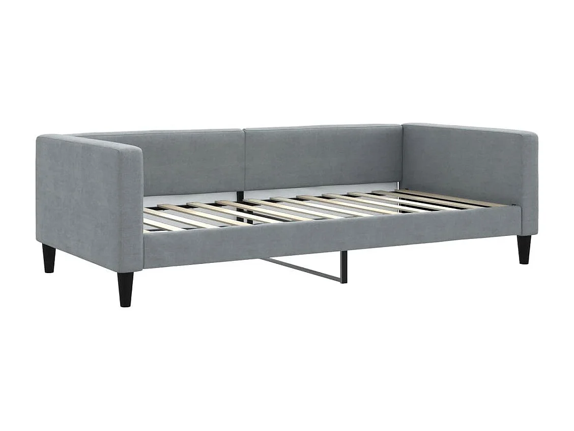 Divano letto con materasso grigio chiaro tessuto 100x200 cm