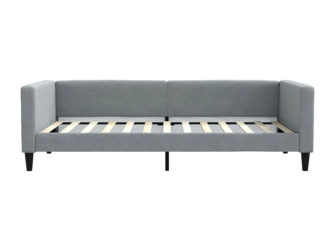 Divano letto con materasso grigio chiaro tessuto 100x200 cm