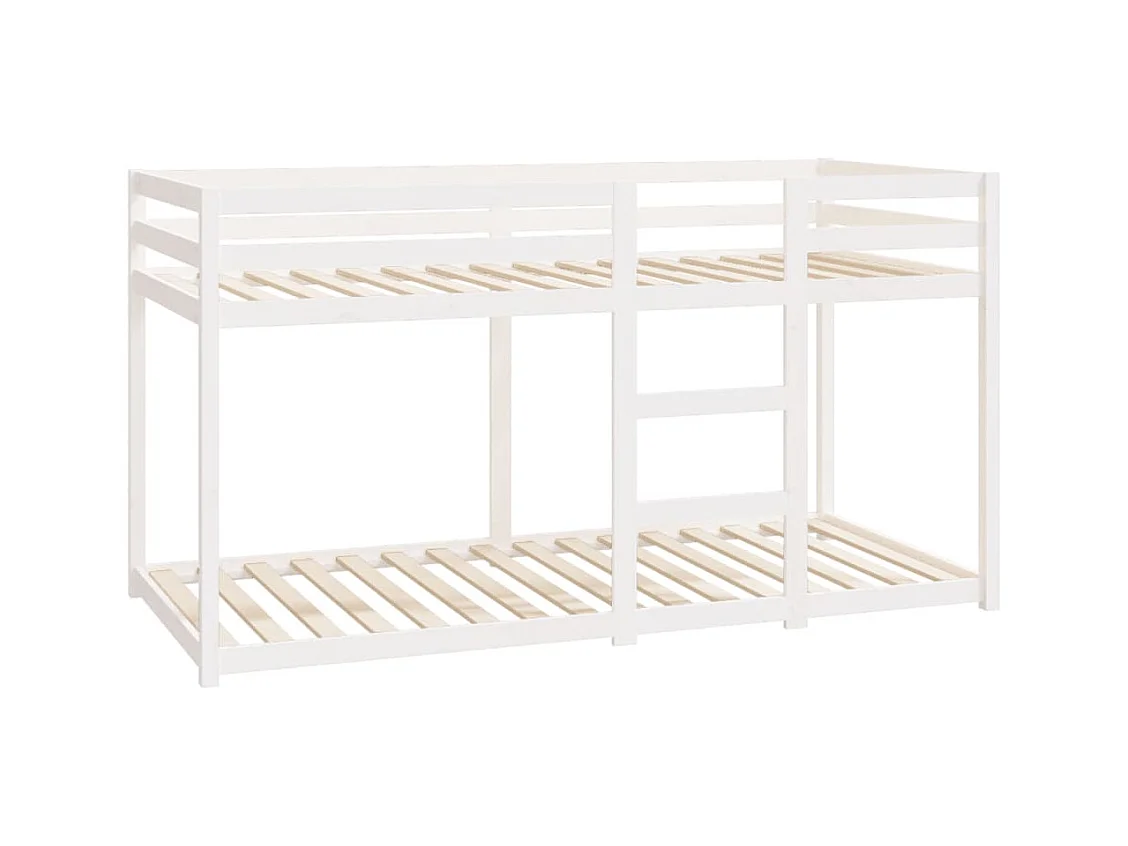 Stapelbed zonder matras wit 90x200 cm massief grenenhout