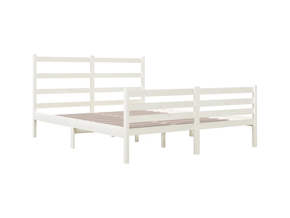 Wit massief houten bedframe zonder matras