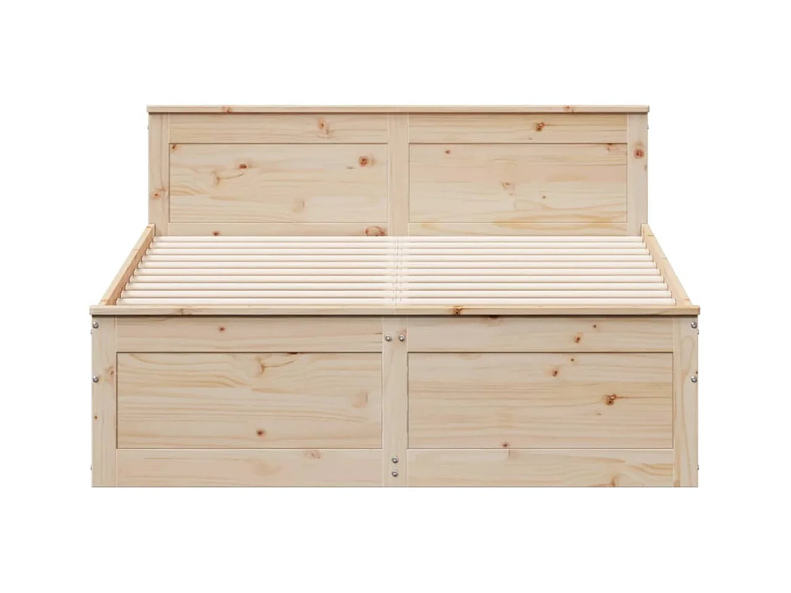 Estructura de cama sin colchón con cabecero blanco 150x200 cm pino
