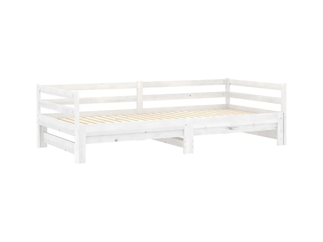 Schuifbed zonder matras 2x(90x200) cm wit