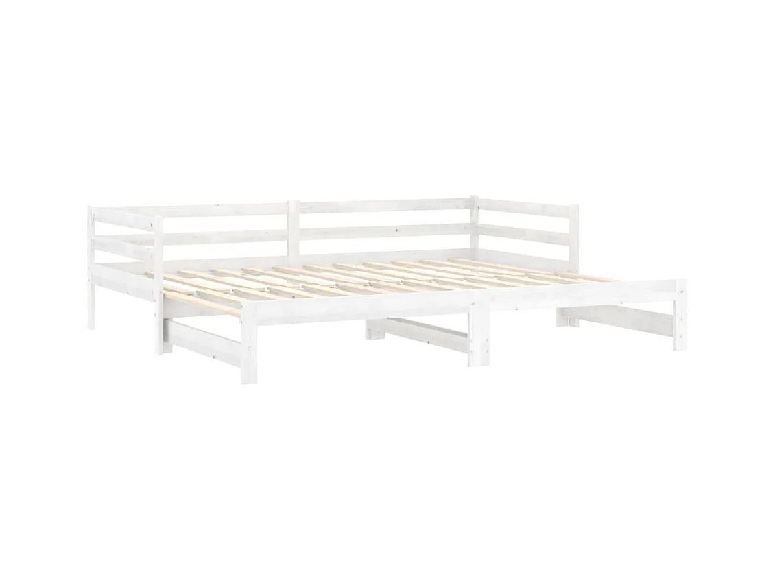 Schuifbed zonder matras 2x(90x200) cm wit