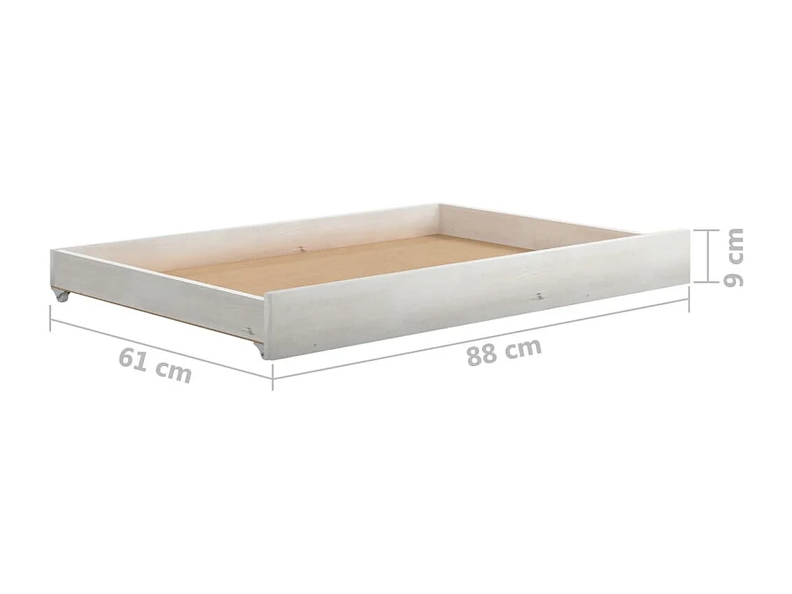 Schuifbed zonder matras 2x(90x200) cm wit
