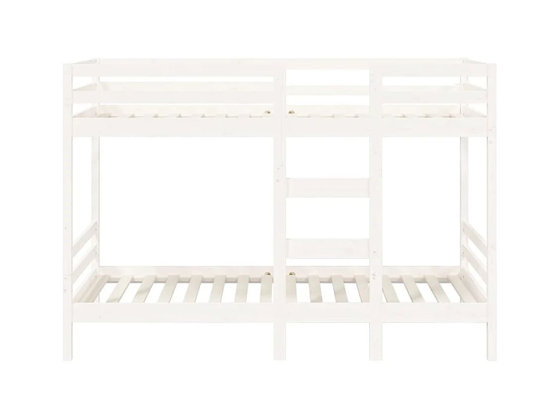 Stapelbed zonder matras wit 75x190 cm massief grenenhout