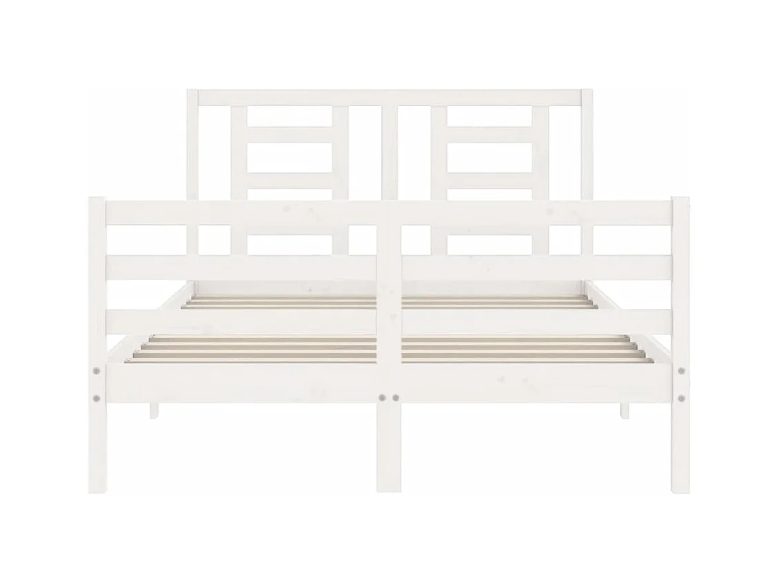 Struttura letto in legno massello bianco senza materasso