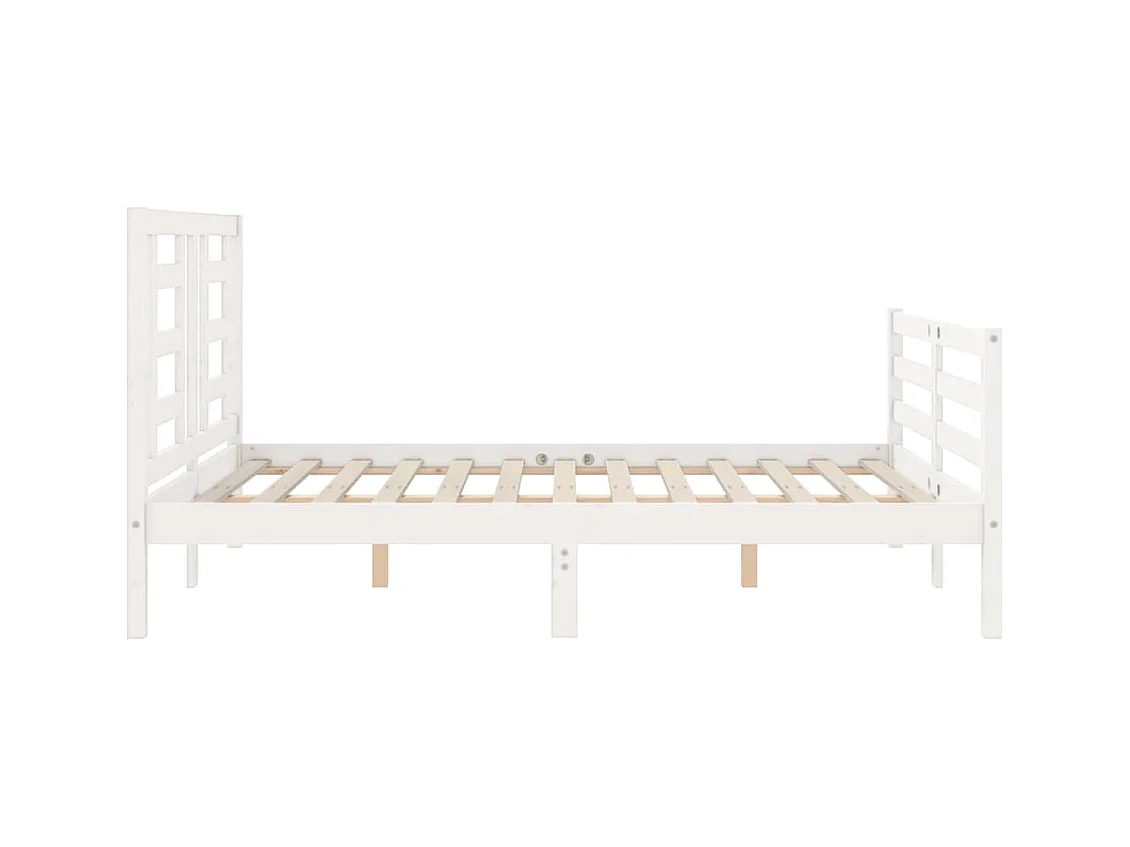 Struttura letto in legno massello bianco senza materasso