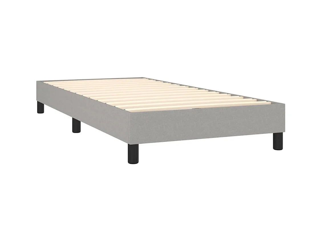 Sommier à lattes de lit avec matelas Gris clair 100x200cm Tissu