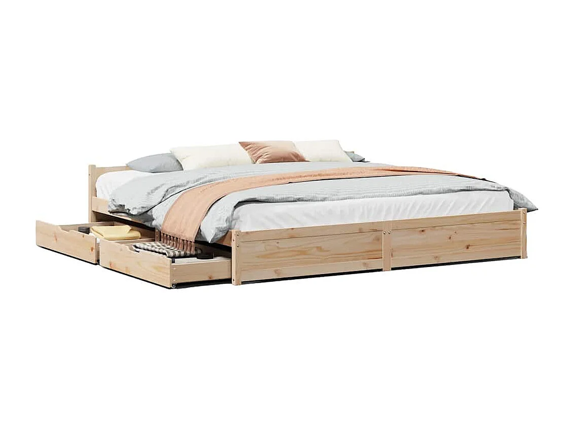Estructura de cama sin colchón 160x200 cm madera maciza de pino