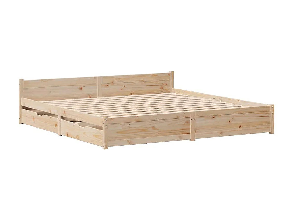 Estructura de cama sin colchón 160x200 cm madera maciza de pino