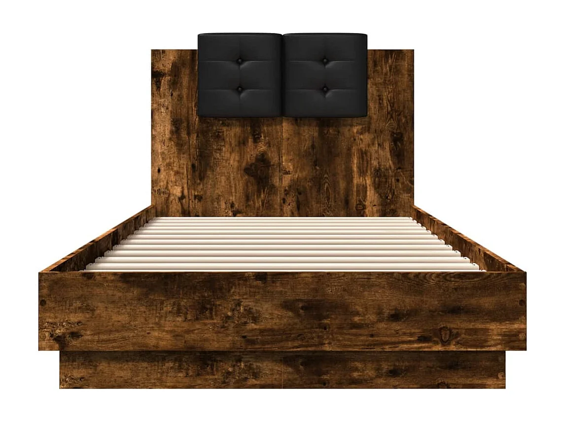 Estructura de cama sin colchón roble ahumado 90x200 cm