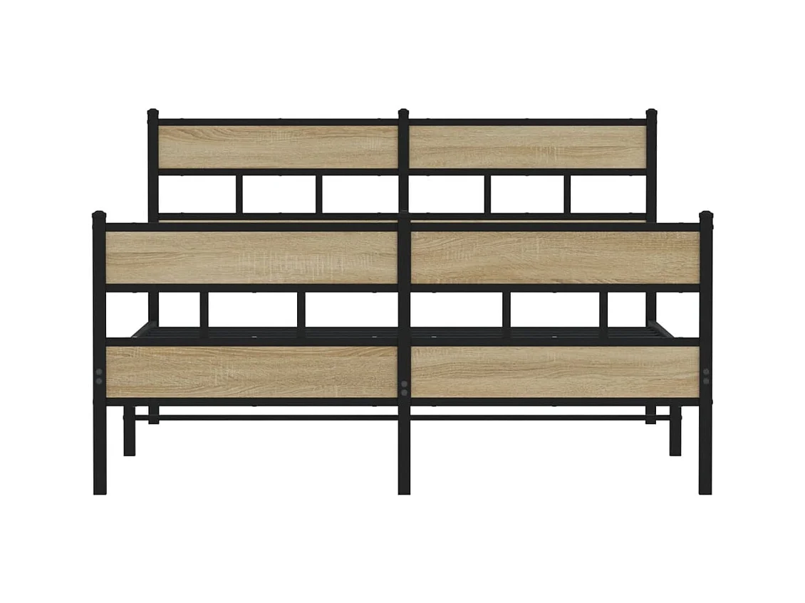 Metallbettgestell ohne Matratze Sonoma Eiche 160x200 cm