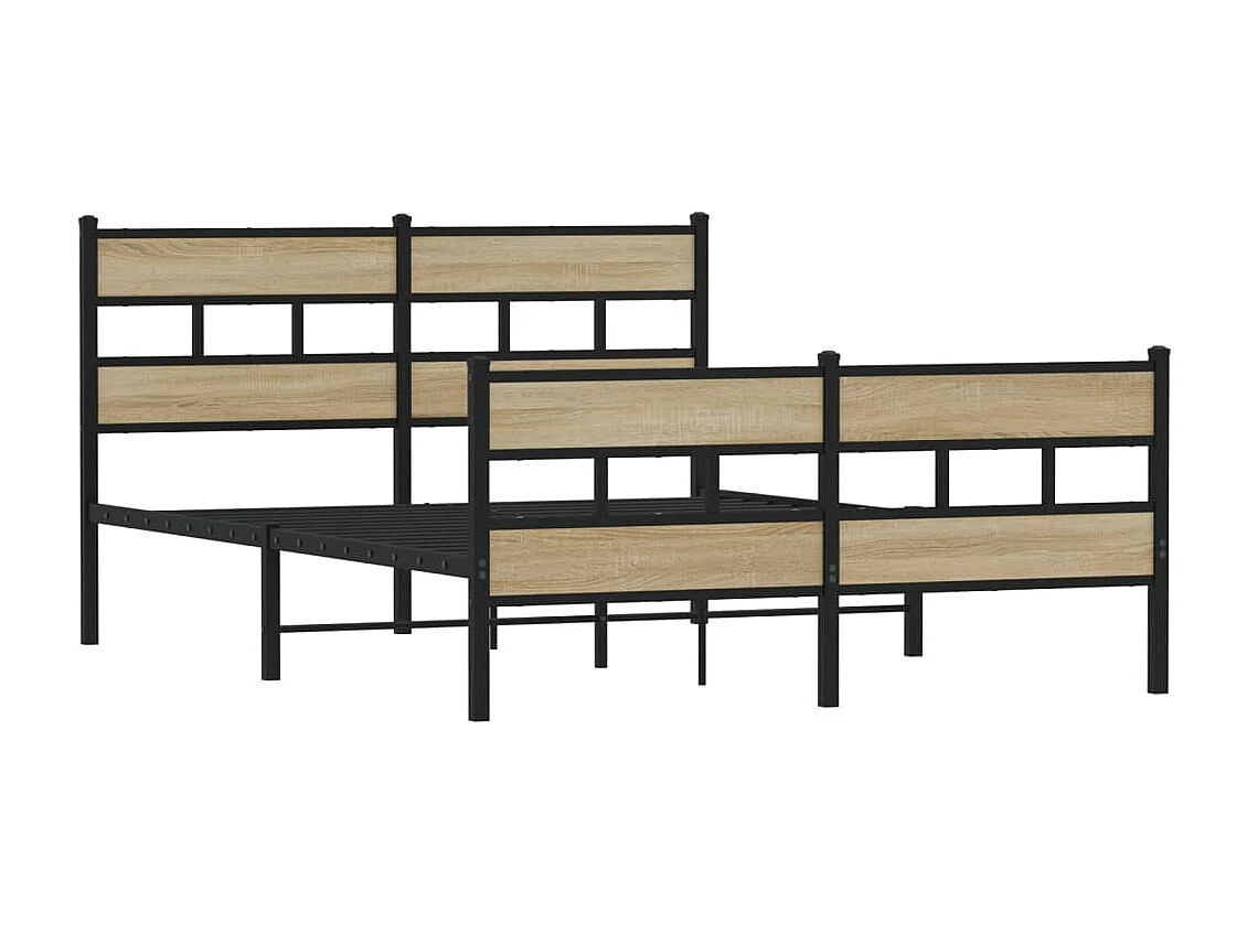 Struttura letto in metallo senza materasso rovere Sonoma 160x200 cm
