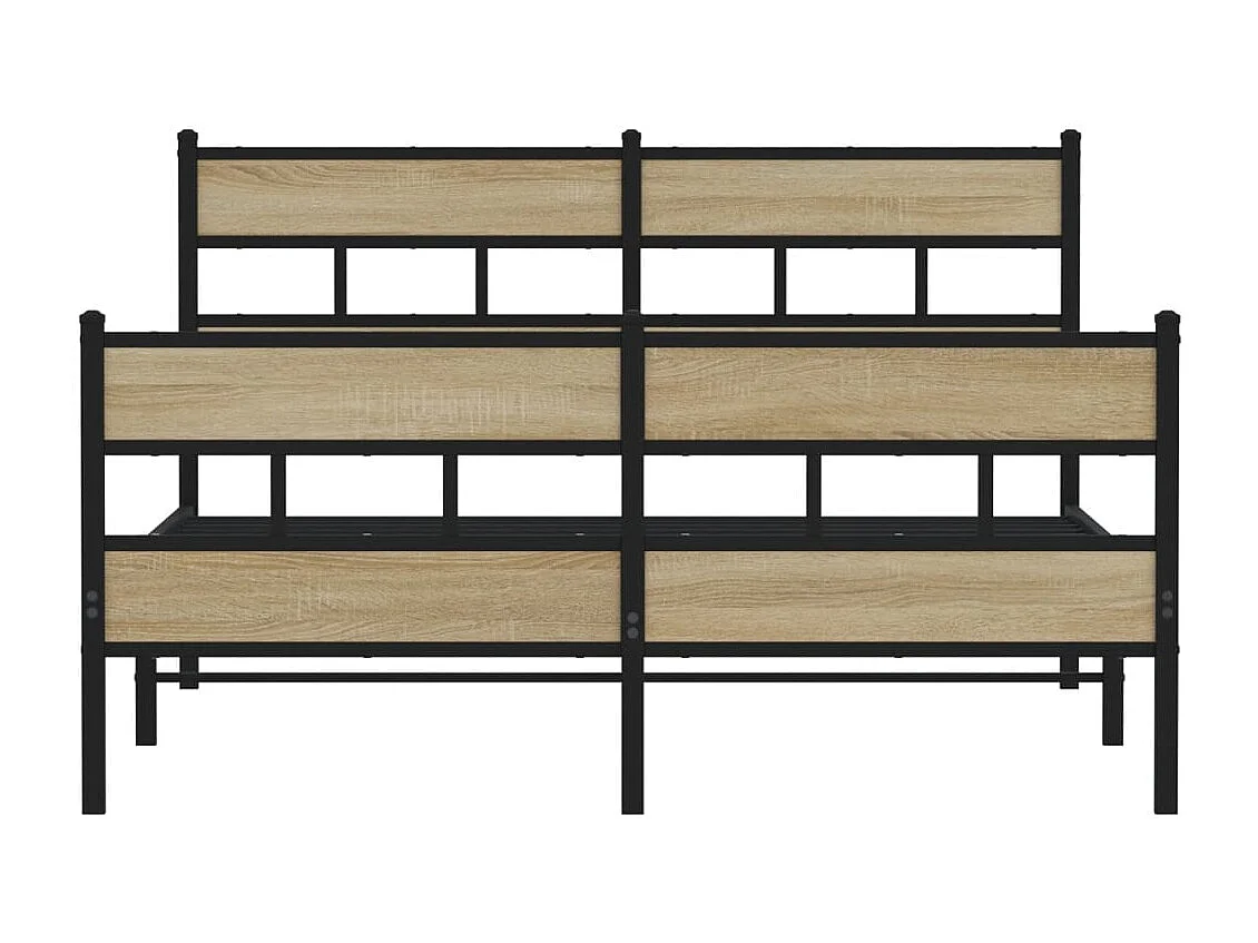 Struttura letto in metallo senza materasso rovere Sonoma 160x200 cm
