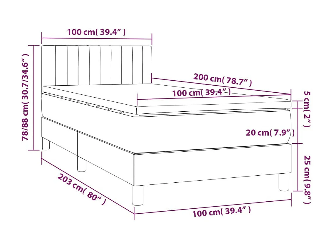 Rete a doghe con materasso Rose 100x200 cm Velvet