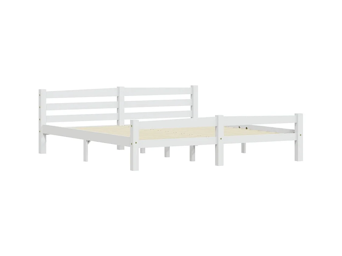 Bedframe zonder matras wit massief grenenhout 180x200 cm