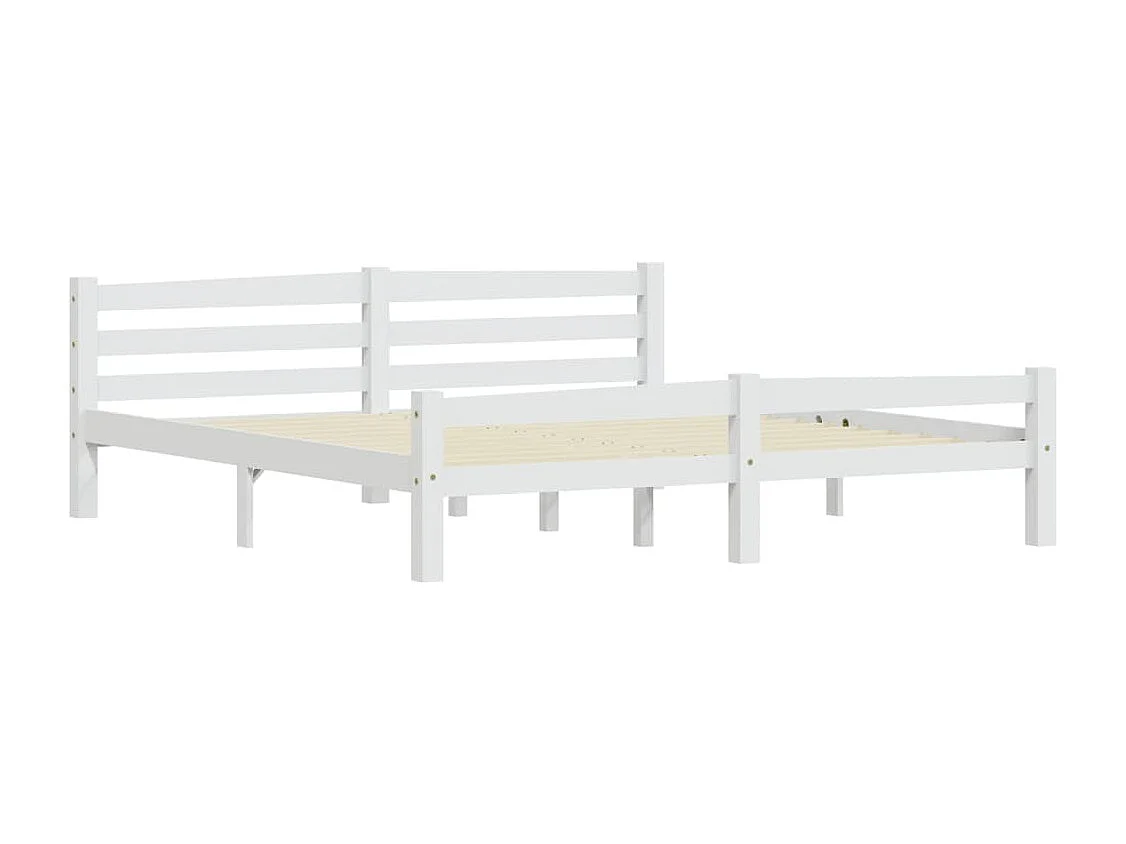 Cadre de lit sans matelas blanc bois massif de pin 180x200 cm