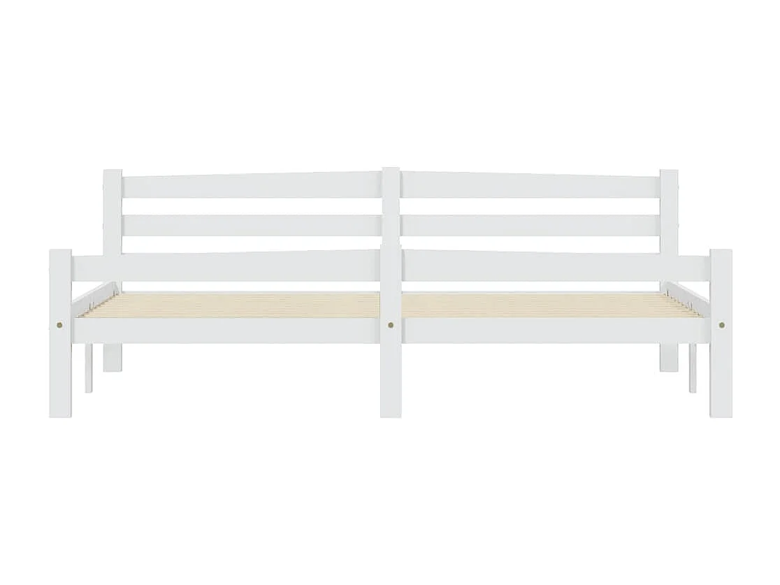 Cadre de lit sans matelas blanc bois massif de pin 180x200 cm