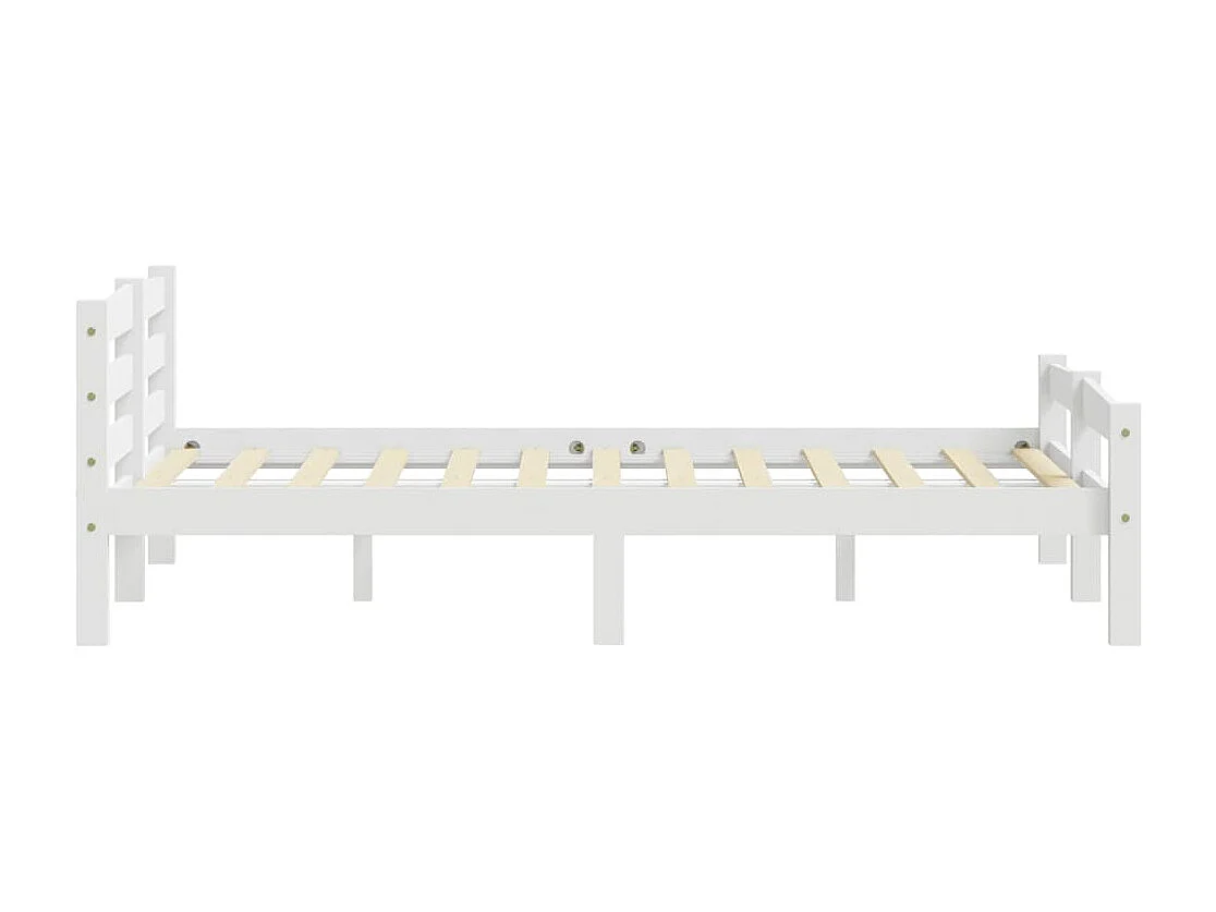 Cadre de lit sans matelas blanc bois massif de pin 180x200 cm