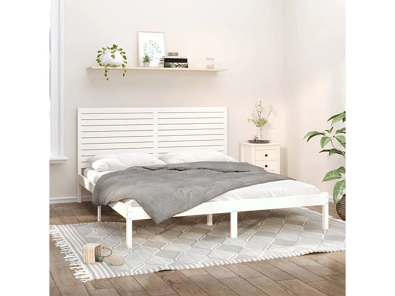 Bedframe zonder matras wit 180x200 cm massief hout