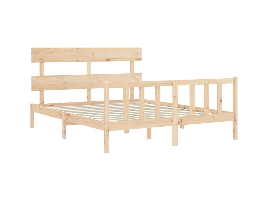 Struttura letto senza materasso in legno massello di pino