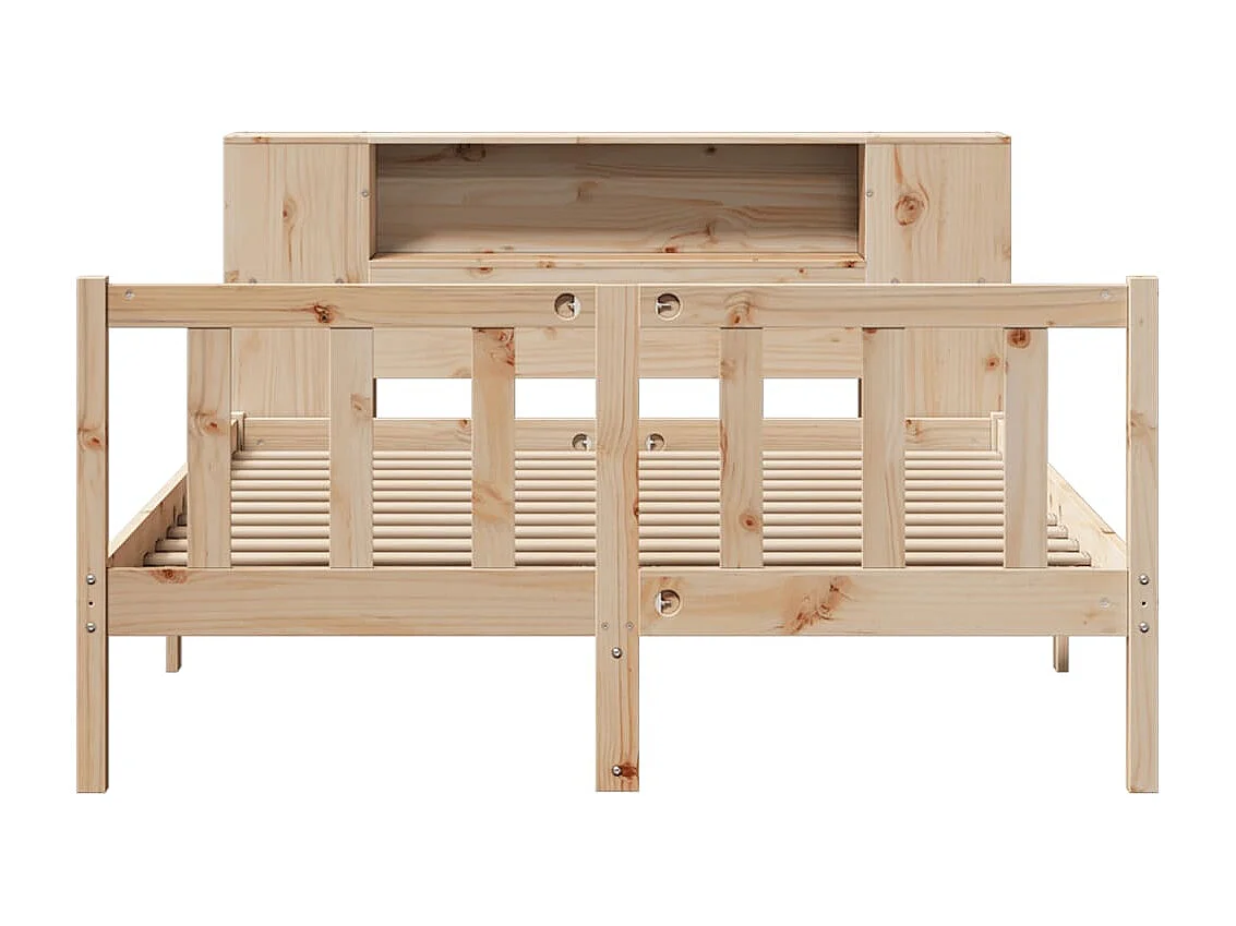 Lit bibliothèque sans matelas 120x190 cm bois de pin massif