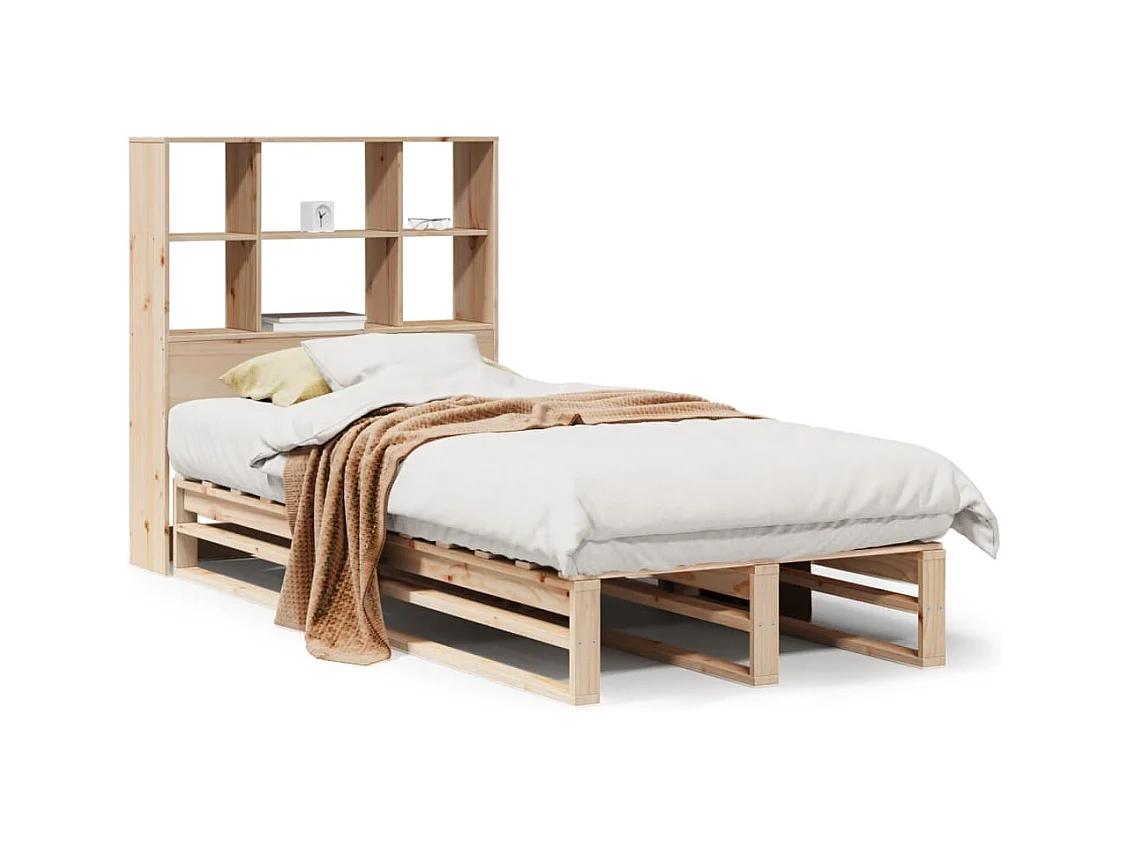 Bibliotheekbed zonder matras 90x200 cm massief hout