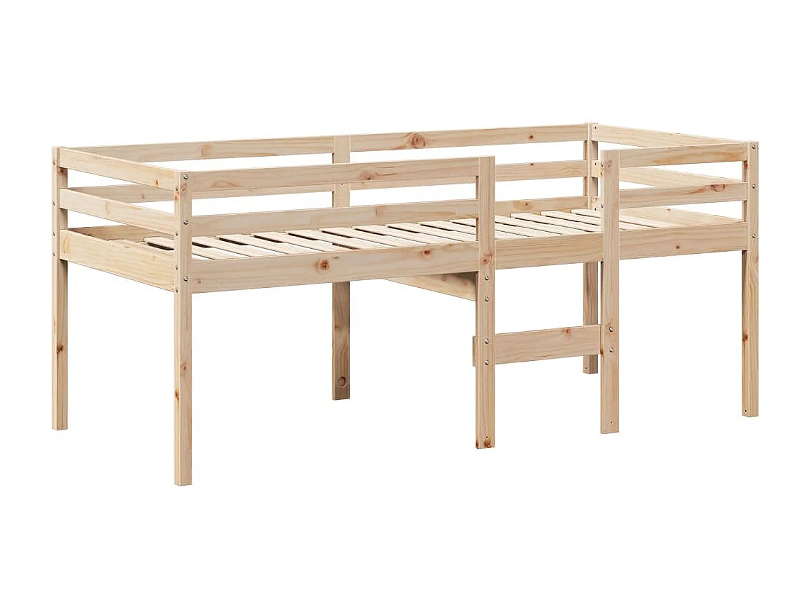 Cama alta sin colchón 90x200 cm madera maciza de pino