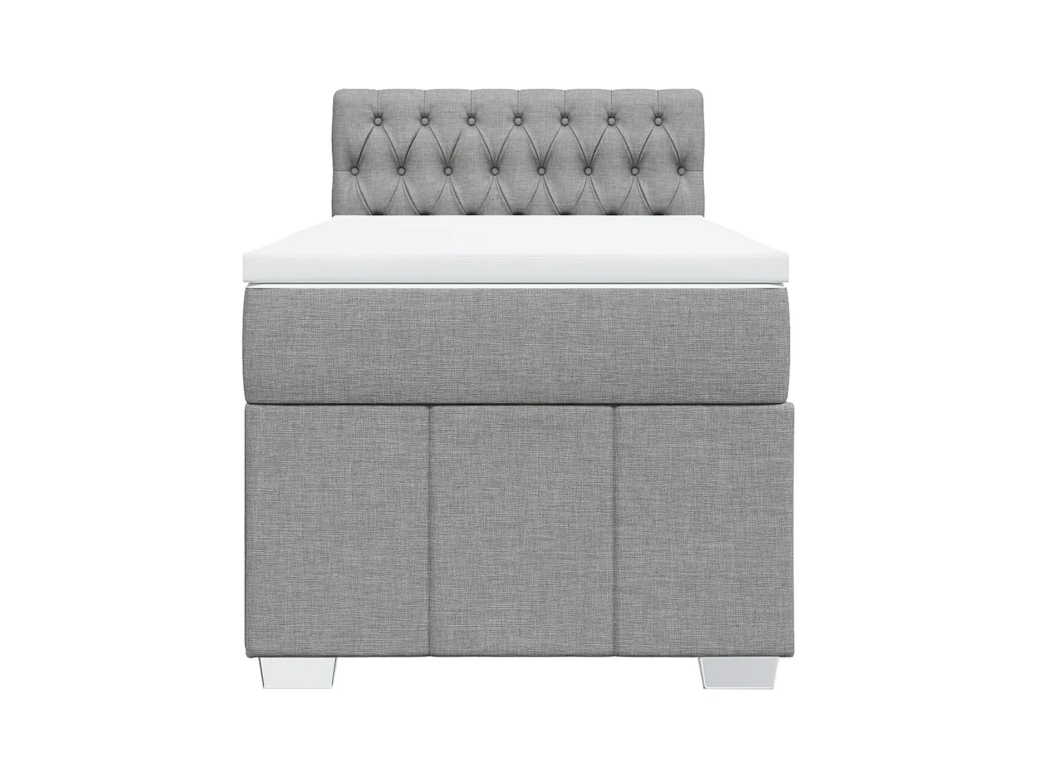 Sommier à lattes de lit avec matelas Gris clair 90x200 cm Tissu