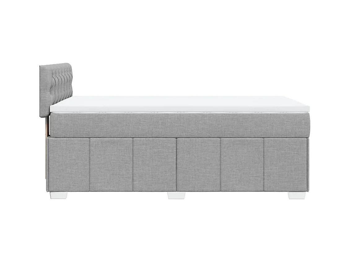 Sommier à lattes de lit avec matelas Gris clair 90x200 cm Tissu