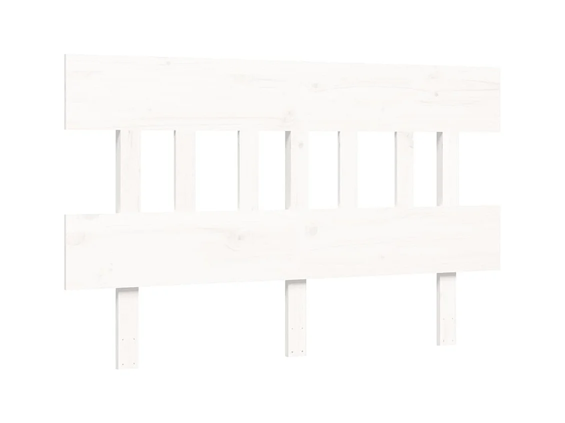 Estructura de cama sin colchón blanca 140x200 cm madera maciza de pino