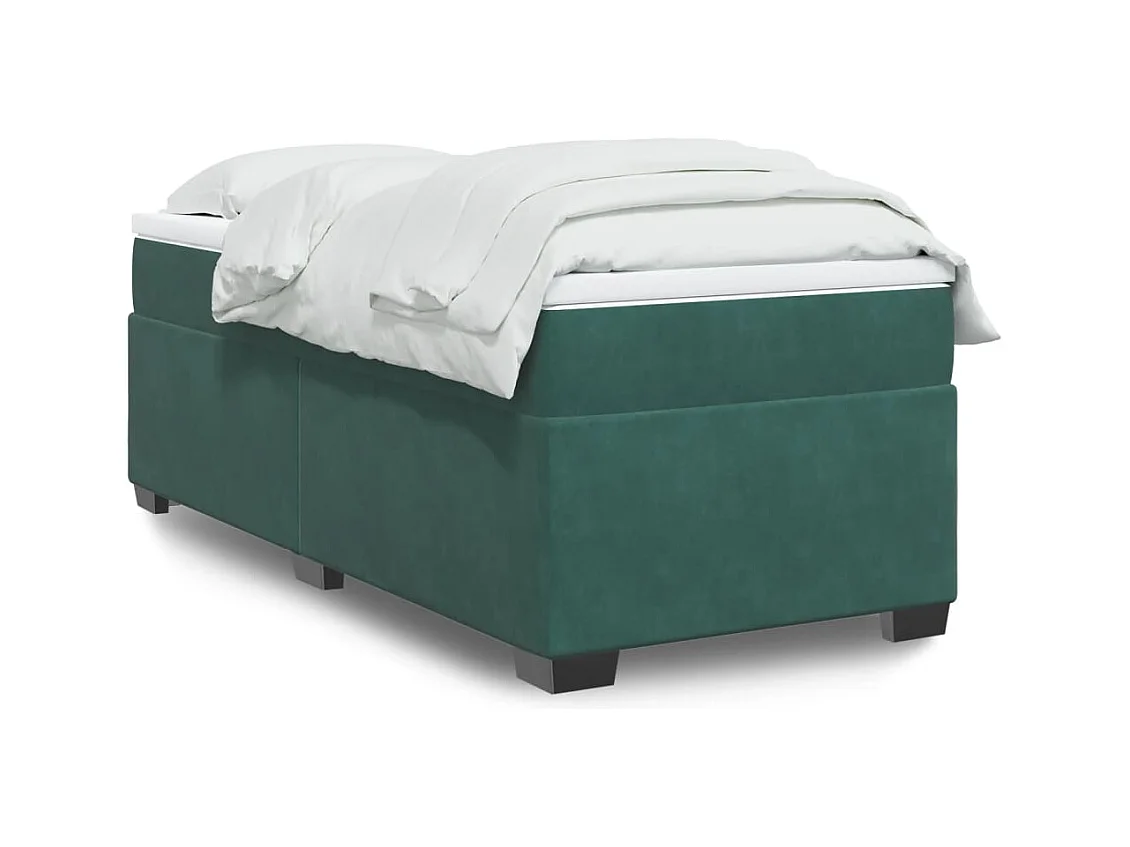 Sommier à lattes de lit avec matelas Vert foncé 90x200 cm